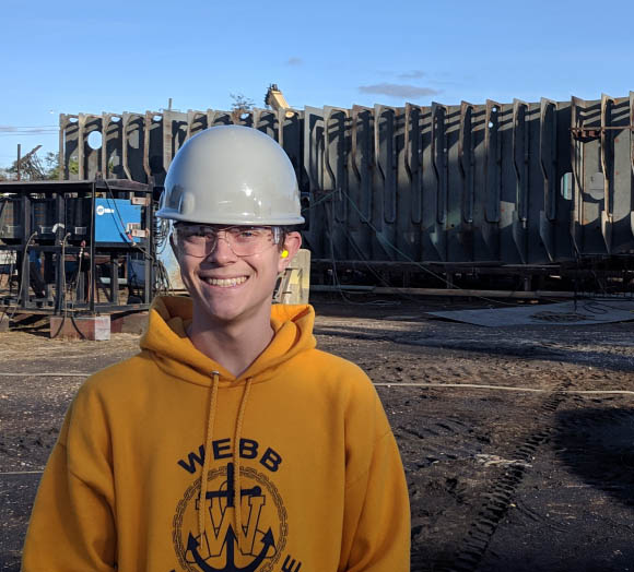 Chris Hamilton during Winter Work Term at Webb Institute