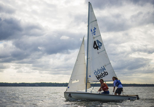 Students sailing on the Long Island Sound