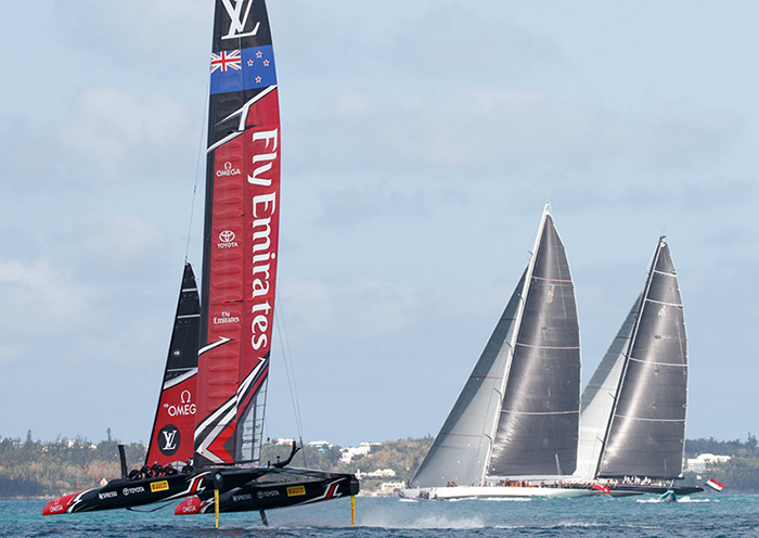 Emirates Team New Zealand Test sailing before their Louis Vuitton America's Cup Match against Oracle Team USA Racing Day 2