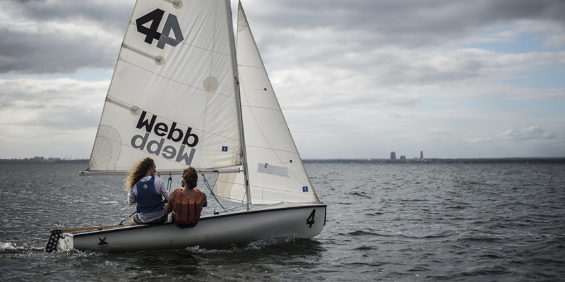 Sailing at Webb Webb Institute students sailing on the Long Island Sound
