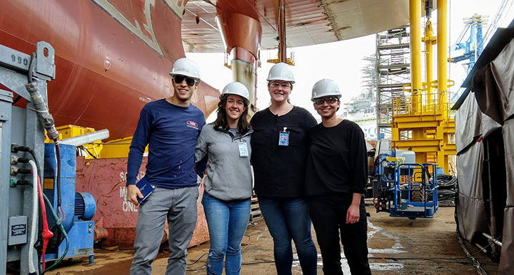 Webb Institute students and alumni at NASSCO Drydock