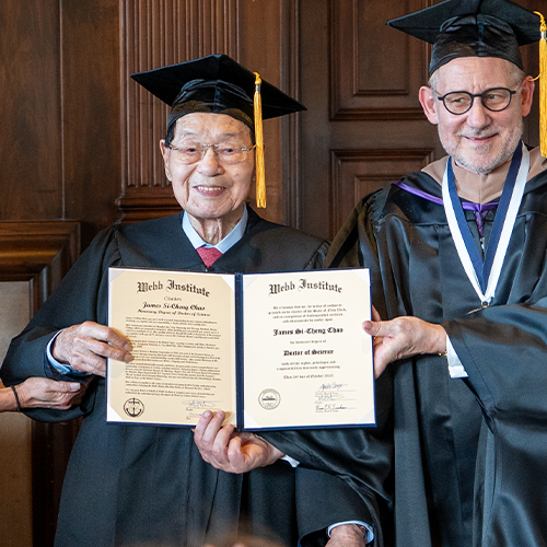 Webb Institute Honors Global Maritime Leader Dr. James S.C. Chao with Honorary Doctorate